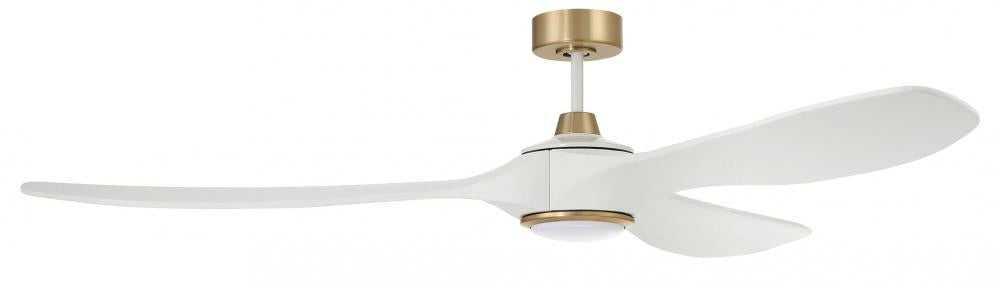 Craftmade ENVY 72 EVY72WSB3 Fan Contemporary - White Satin Brass