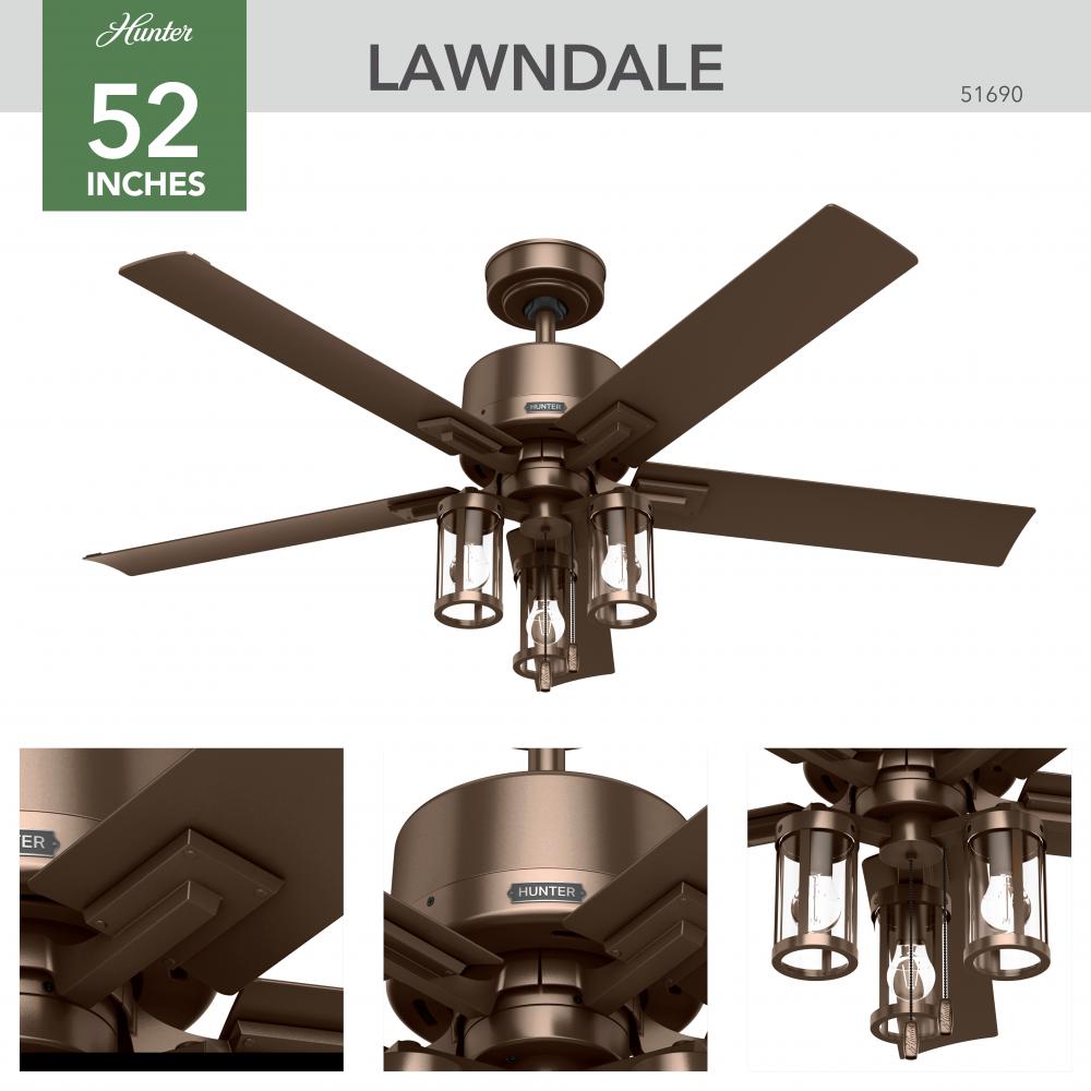 Hunter LAWNDALE 51690 Fan Casual - Satin Bronze