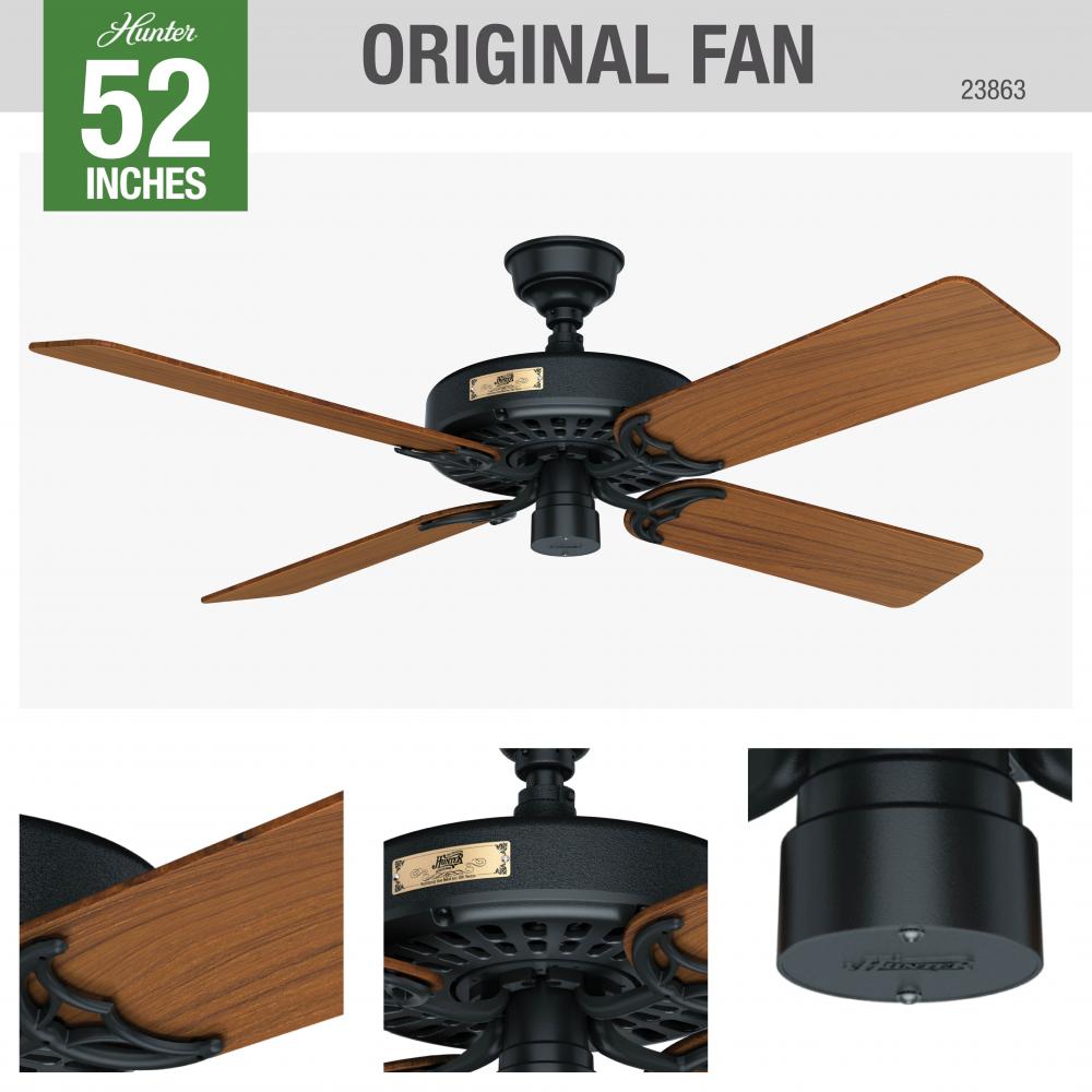 Hunter ORIGINAL 23863 Fan Country Rustic - Matte Black