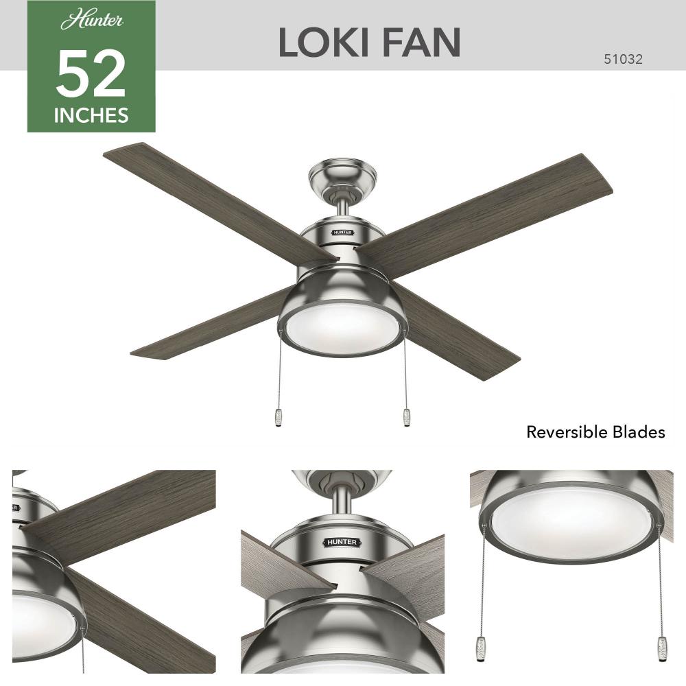 Hunter LOKI 51032 Fan Casual - Brushed Nickel