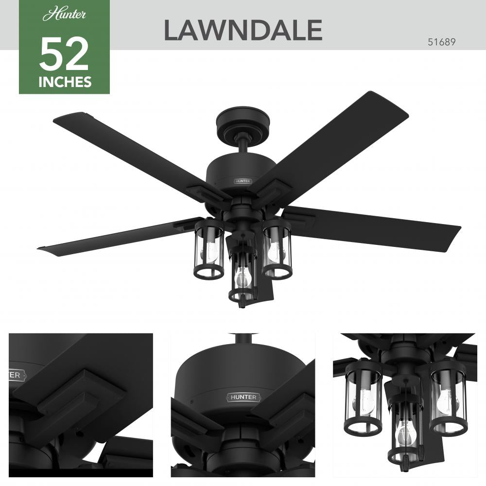 Hunter LAWNDALE 51689 Fan Casual - Matte Black